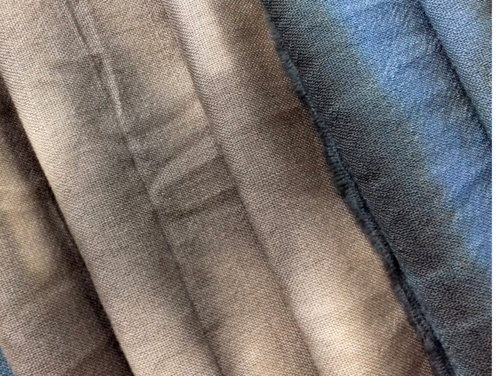 Tørklæder, Shibori på uld